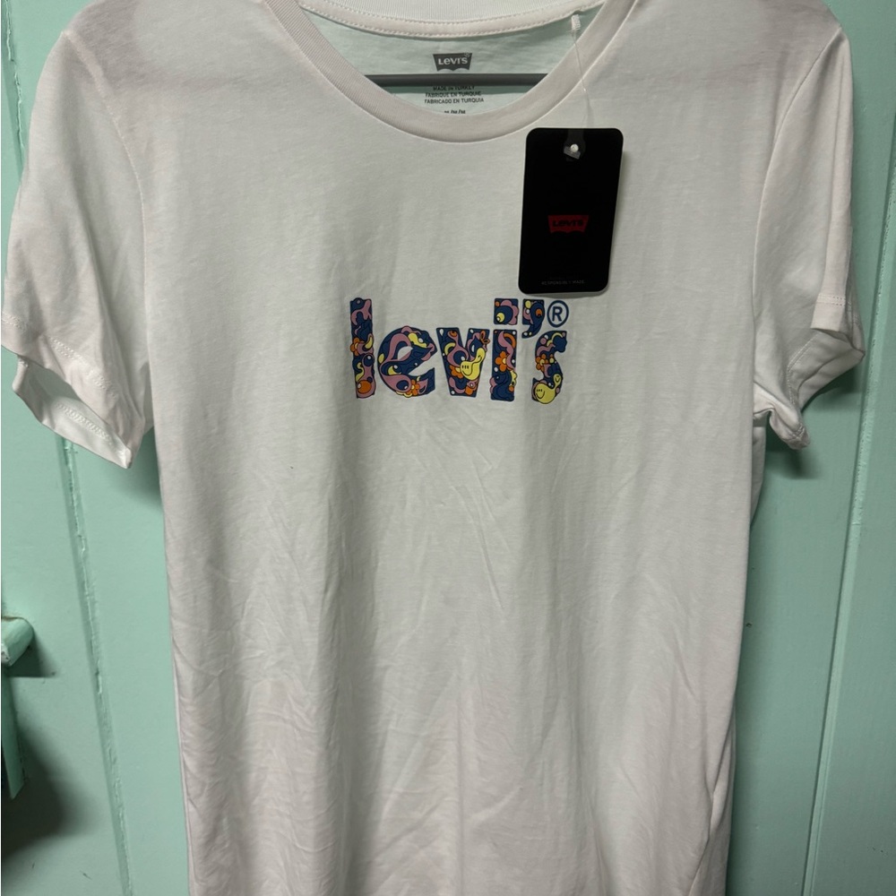 Levi's White Tee with Vibrant Logo